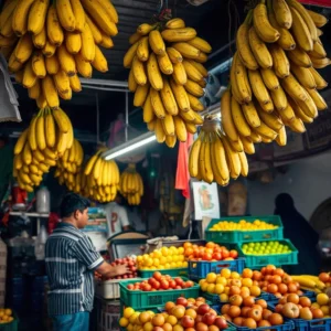 Photograph of a local fruit market